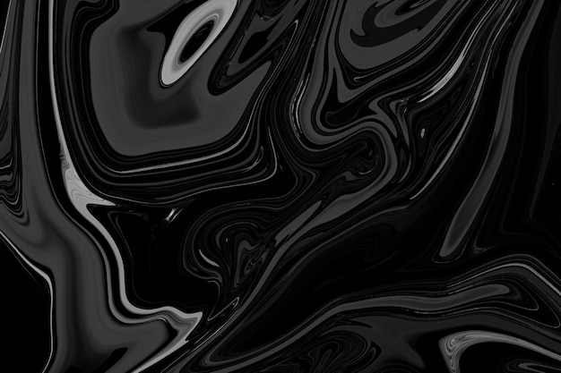 Sfondo di marmo liquido nero astratto che scorre texture arte sperimentale