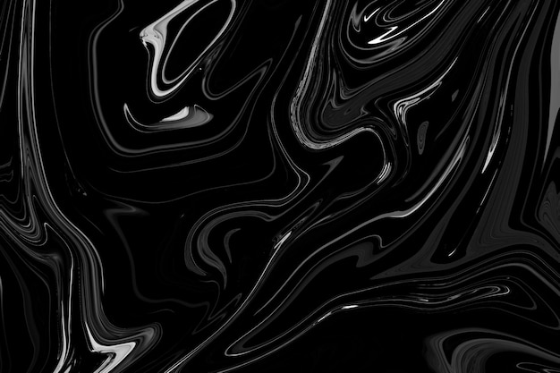 Sfondo di marmo liquido nero astratto che scorre texture arte sperimentale