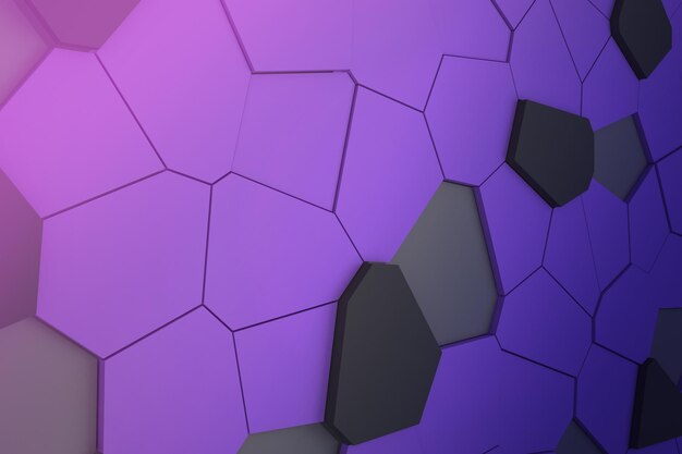 Sfondo di mosaico 3D viola e nero