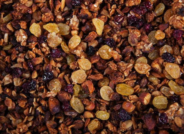 Sfondo di muesli con noci miste