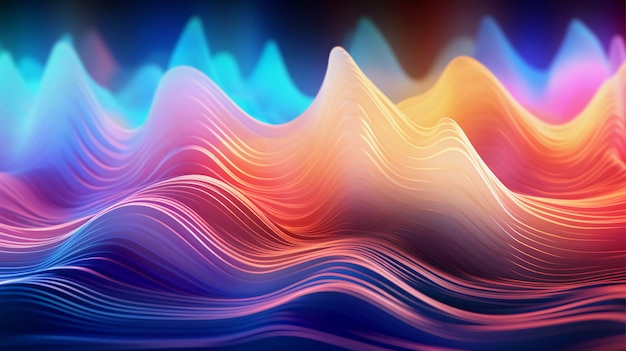 sfondo di musica elettronica 3d onda astratta e modello di onde 3d paesaggio generativo ai