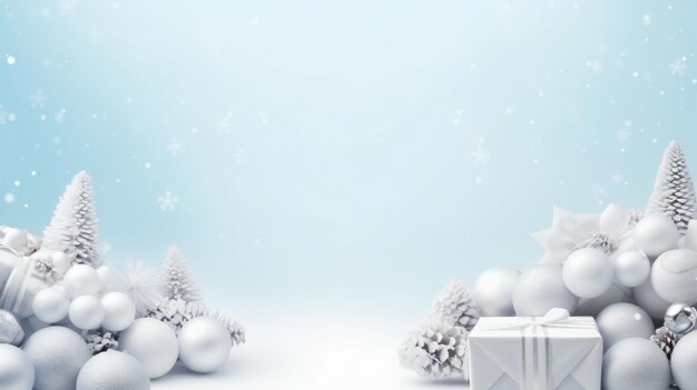 sfondo di Natale blu chiaro con spazio di copia sfondo di celebrazione di Natale