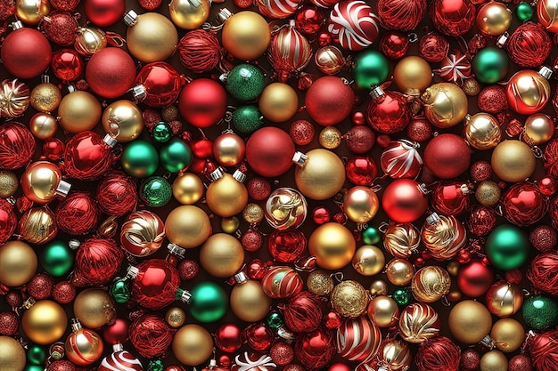 sfondo di Natale con palle di Natale rosse e bianchesfondo di Natale con Chris rosso e bianco