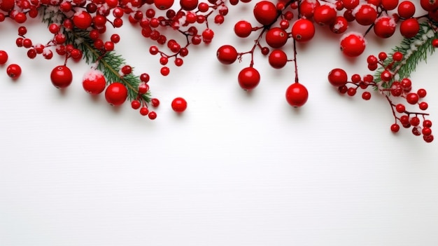 Sfondo di Natale con palline rosse Illustrazione AI GenerativexA