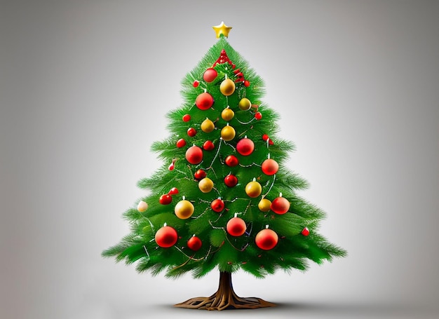 sfondo di Natale realistico con globi e albero