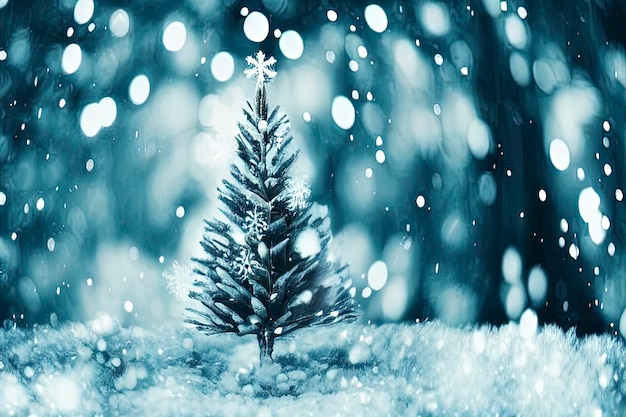 Sfondo di neve dell'albero di Natale