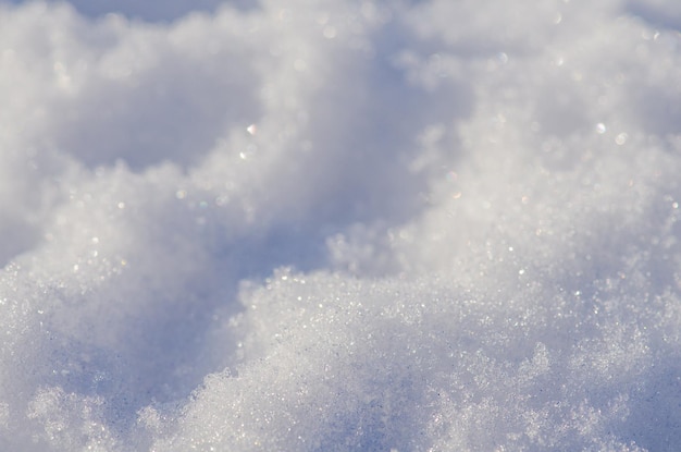 Sfondo di neve fresca Sfondo invernale naturale Trama di neve in tonalità blu