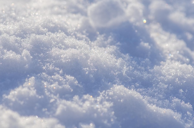 Sfondo di neve fresca Sfondo invernale naturale Trama di neve in tonalità blu