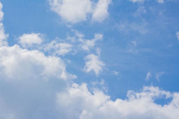 Sfondo di nuvole cumulus bianco cielo blu