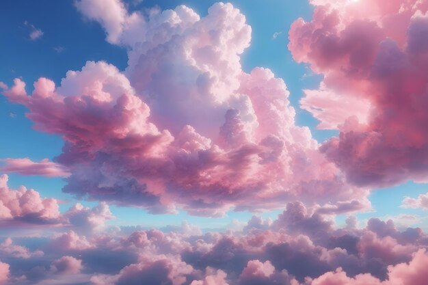 Sfondo di nuvole di cielo rosa e blu Texture di nuvole generate ai