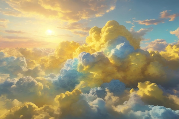 Sfondo di nuvole gialle Sfondo di nuvole Sfondo di nuvole Sfondo di cielo Nuvole Texture Nuvole Sfondo AI generativo