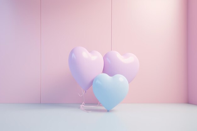 sfondo di palloncini a cuore rosa