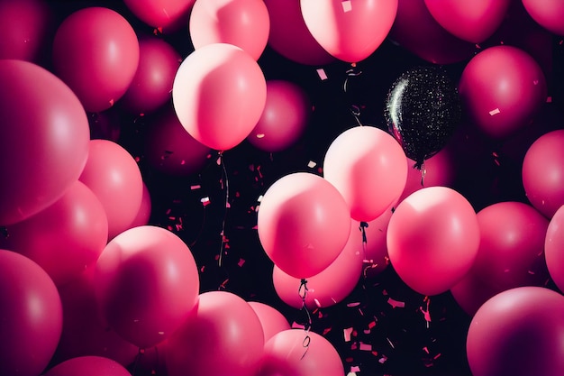 Sfondo di palloncini astratti per testo e festeggiare nella stagione di vendita venerdì nero