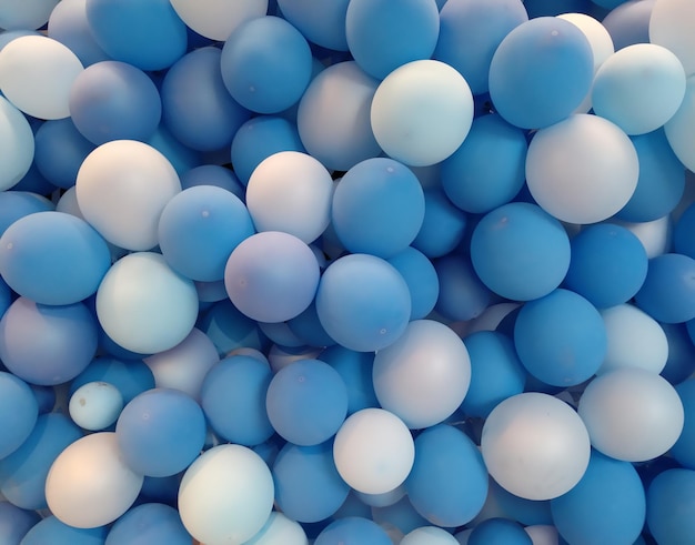 Sfondo di palloncini bianchi e blu