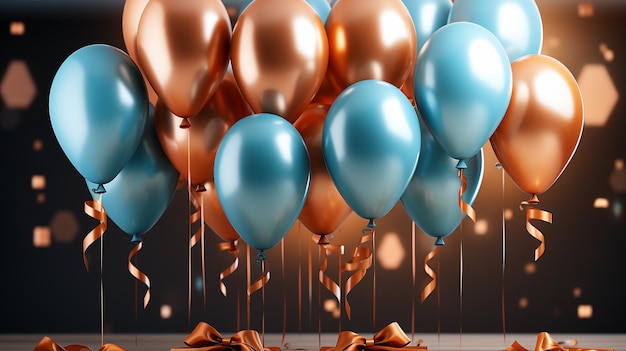 sfondo di palloncini compleanno HD 8k carta da parati Immagine fotografica