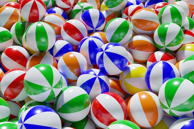 Sfondo di palloni da spiaggia colorati.