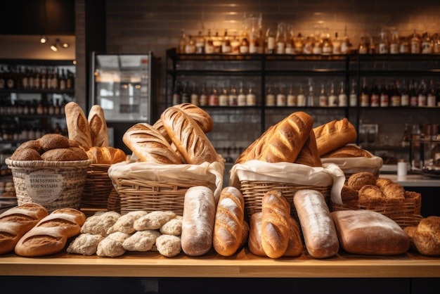 sfondo di panetteria tradizionale pane