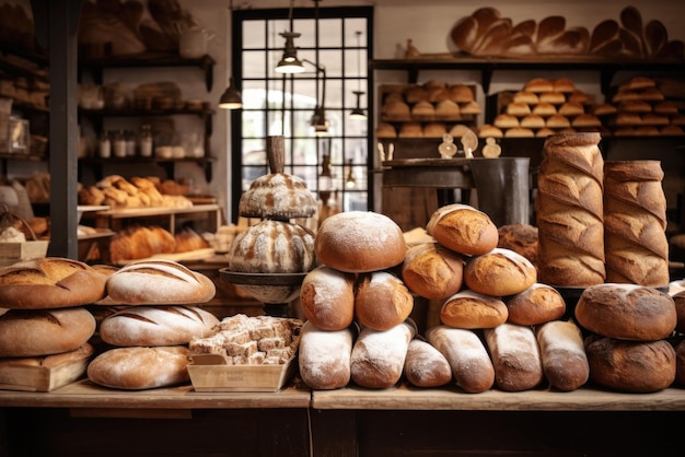 sfondo di panetteria tradizionale pane