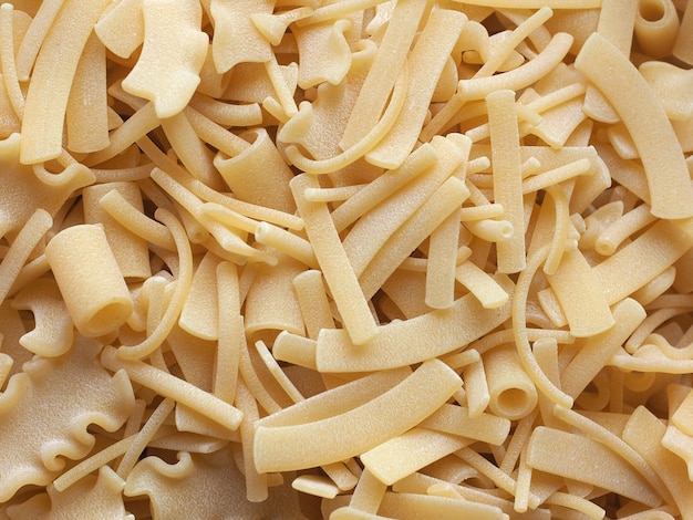 Sfondo di pasta mista di varie forme