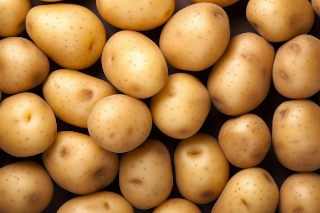 Sfondo di patate crude con intelligenza artificiale generata