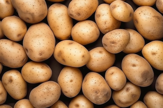 Sfondo di patate crude con intelligenza artificiale generata