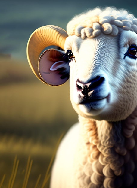 Sfondo di pecore da fattoria adatto per il saluto di eid al adha