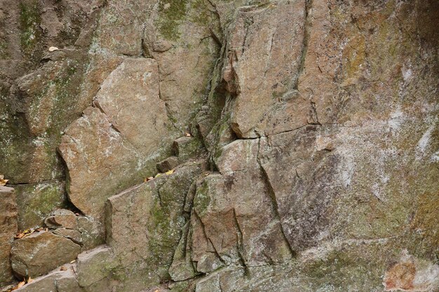 Sfondo di pietra di roccia naturale grossolana leggera Superficie anteriore ruvida scogliera mineraria Grande sfondo di pila di calcare Struttura del blocco di granito danneggiata da grunge pesante