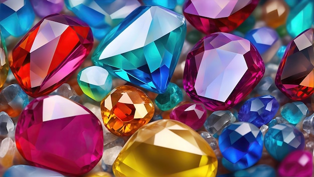 Sfondo di pietre preziose o semipreziose di vetro lucido colorato multicolore