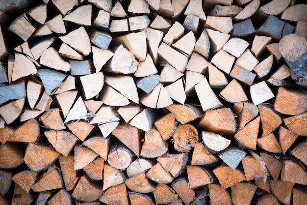 Sfondo di pila di legna da ardere