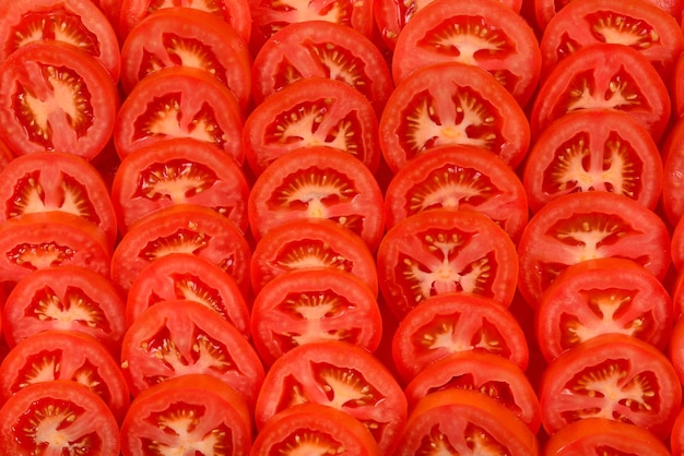 Sfondo di pomodoro a fette Vista dall'alto