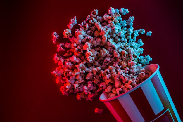 Sfondo di popcorn per il concetto di cinema