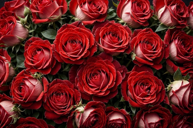 sfondo di rose rosse fresche
