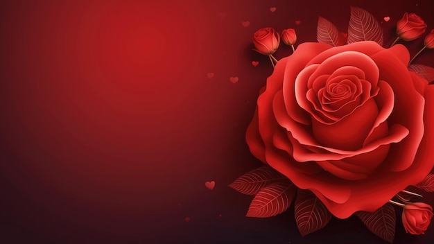 Sfondo di San Valentino con rosa rossa