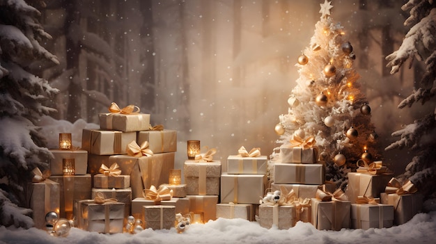 sfondo di scatole regalo di Natale