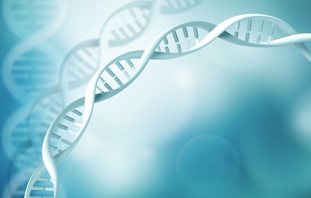 Sfondo di scienza astratta con filamenti di DNA