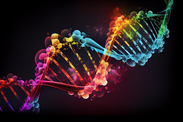 Sfondo di scienza astratta con filamenti di DNA