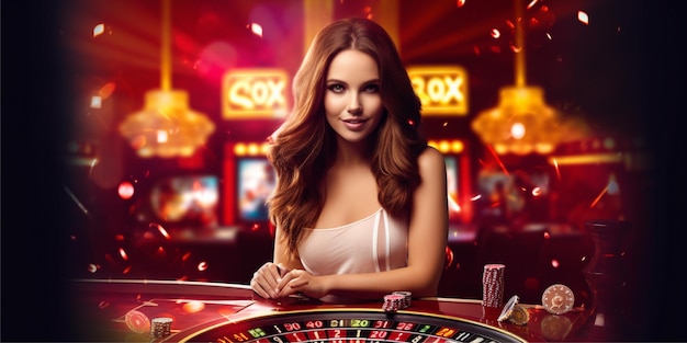 sfondo di slot da casinò donna