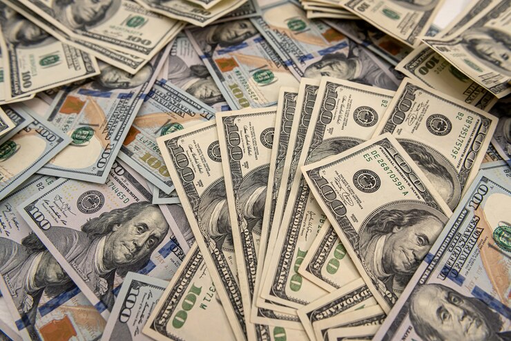 Foto sfondo di soldi, banconote da un dollaro americano?