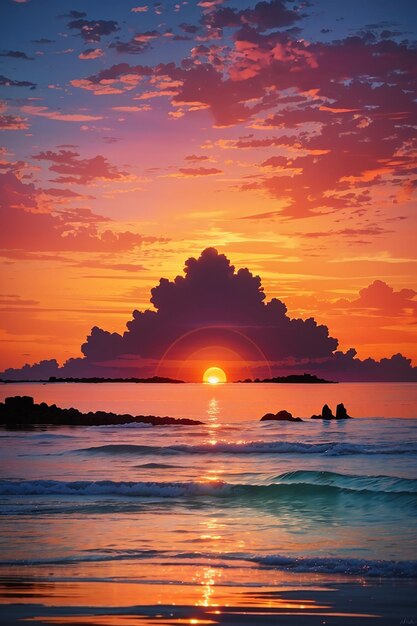 sfondo di spiaggia al tramonto