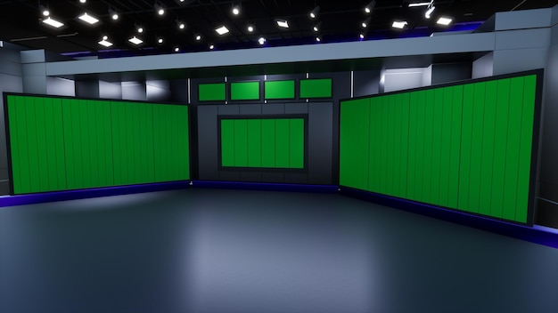 Sfondo di studio di notizie per programmi TV TV su Wall3D Sfondo di studio di notizie virtuale 3d illustrazione