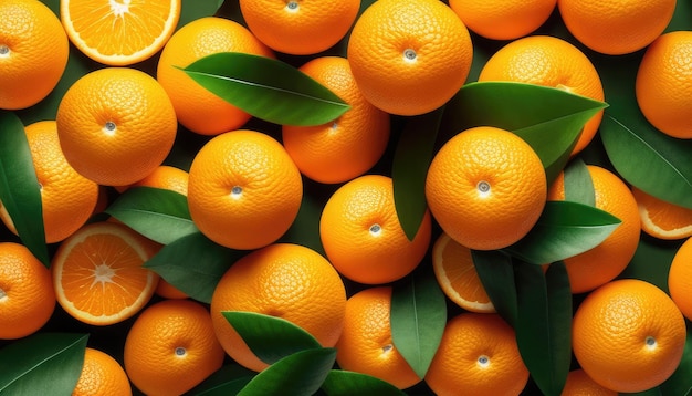 sfondo di tangerini arancioni non sbucciati realistici che si trovano uno sopra l'altro generazione ai