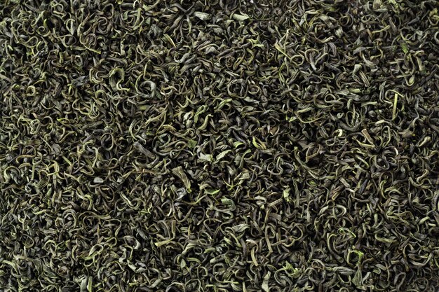 Sfondo di tè verde cinese primo piano Uso del tè verde per l'alternativa alla caffeina per la perdita di peso
