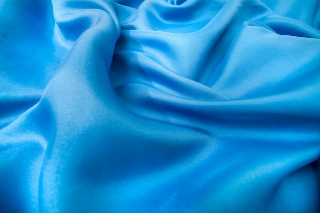 Sfondo di tessuto di seta di colore blu
