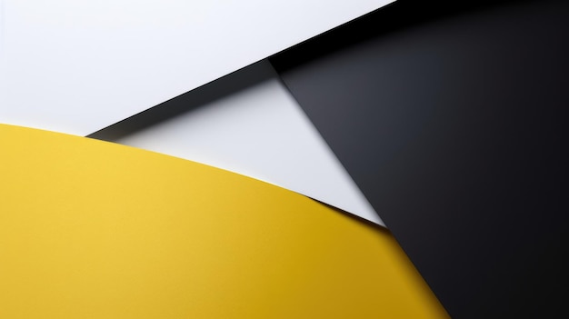 Sfondo di tre colori design moderno nero bianco e giallo Esuberante illustrazione 3D