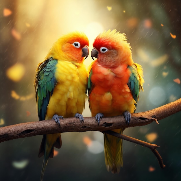 Sfondo di Uccelli Innamorati