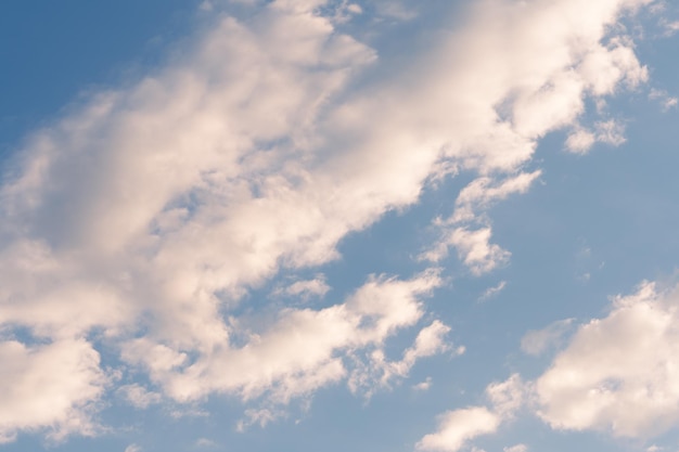 Sfondo di un cielo celeste con nuvole bianche