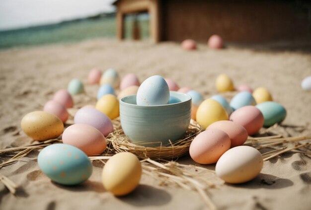 sfondo di uova di Pasqua di colore pastello