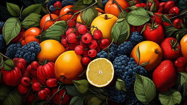 Sfondo di vari tipi di frutta fresca
