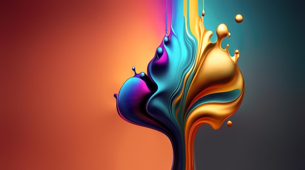 Sfondo di vernice colorata liquida 3D