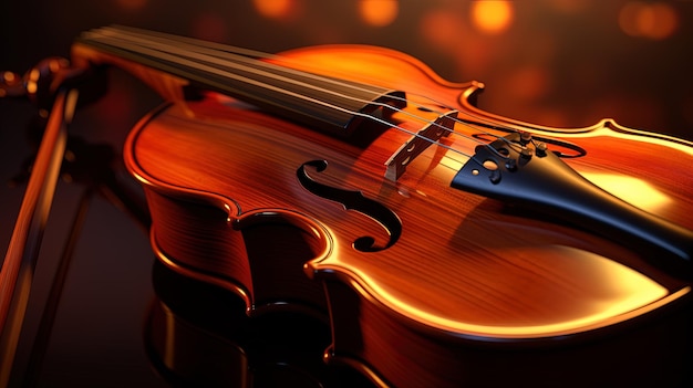 Sfondo di violino strumento musicale generato da AI